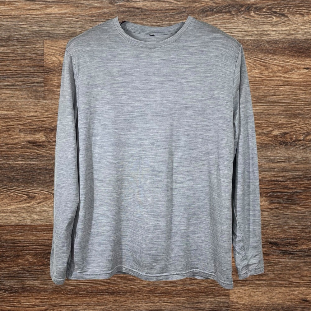 Merino ProtecT Base Layer Top Mens M Gray 170 Merino Wool Beathable Hike Travel